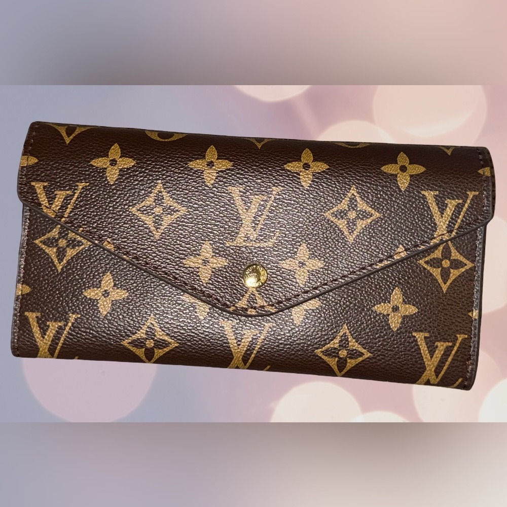 Louis Vuitton Brown Monogram with Pink Interior Fold Wallet made in France